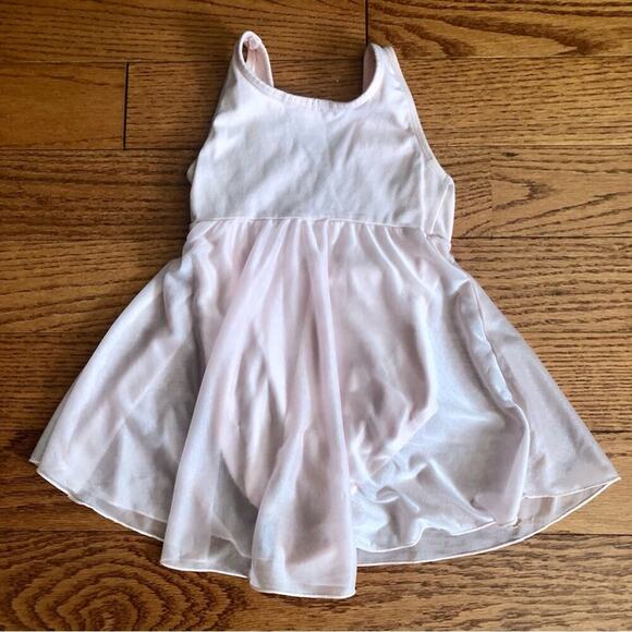FREESTYLE DANSKIN Tank Leotard Sheer Skirt Pink Girl’s Size 6X - Picture 8 of 9